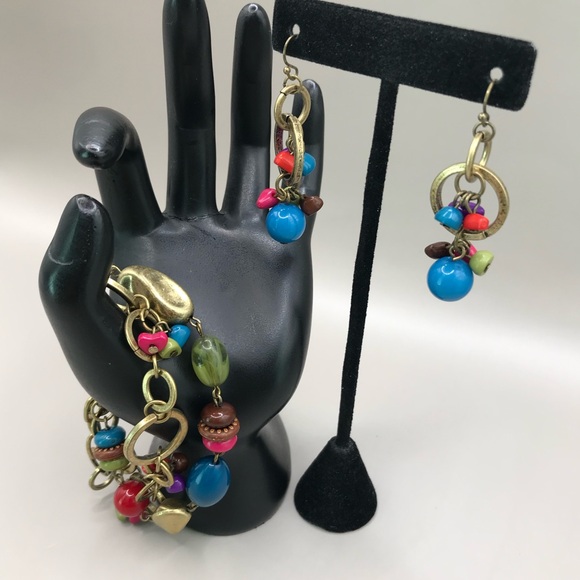 Premier Designs Antique Gold-Tone & Colorful Beaded Jewelry Set - Picture 3 of 7